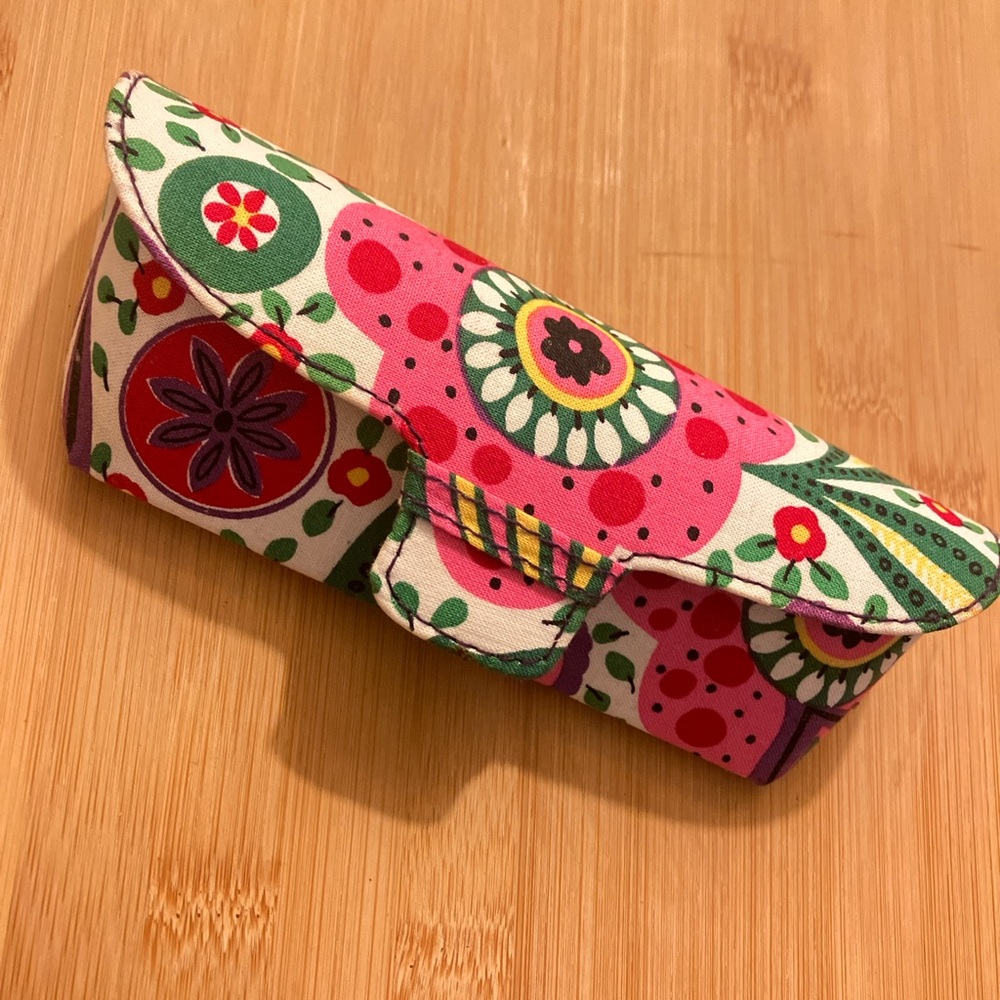 Vera Bradley Pink and Green Floral Eyeglass Case